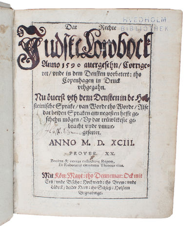 Dat Rechte Judske Lowbock Anno 1590. auergesehn,…