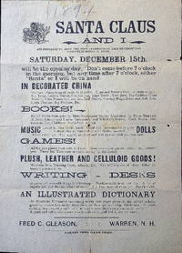 Santa Claus & I will open the store for the Christmas season on December 15th