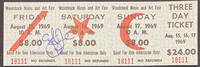 Woodstock Music and Art Fair [three day ticket signed by Country Joe McDonald of Country Joe and The Fish]