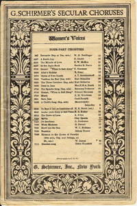 G. Schirmer's Secular Choruses : Sylvia (7008) for Chorus of Women's Voices