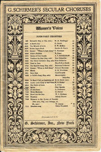 G. Schirmer's Secular Choruses  : Sylvia (7008) for Chorus of Women's Voices