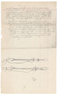 Group of 8 whaling manuscripts, including drawing of original lance design