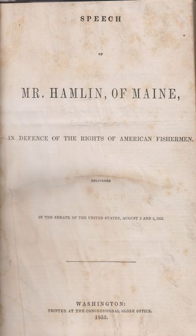 Speeches of the Fifties - Hamlin, Everett, Clayton, Sumner (Spine title).