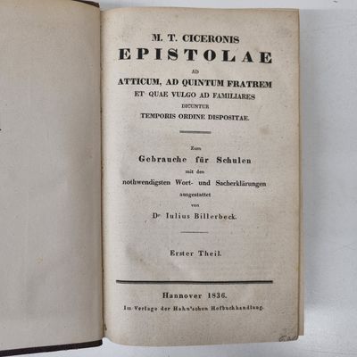 M. T. Ciceronis Epistolae Ad Atticum, Ad Quintum Fratrem Et Quae Vulgo Ad Familiares Dicuntur Temporis Ordine Dispositae. 1-4 (photo 2)