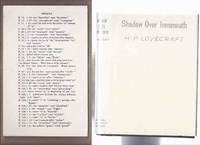 cover of The Shadow Over Innsmouth -by H P Lovecraft / Visionary Publishing ( William Crawford / 1936 1st Edition )