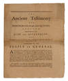 THE ANCIENT TESTIMONY AND PRINCIPLES OF THE PEOPLE CALLED QUAKERS, RENEWED, WITH RESPECT TO THE KING AND GOVERNMENT; AND TOUCHING THE COMMOTIONS NOW PREVAILING IN THESE AND OTHER PARTS OF AMERICA. ADDRESSED TO THE PEOPLE IN GENERAL.