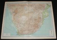 Map of South Africa from the 1920 Times Survey Atlas (Plate 71) including Cape Province, Orange Free State, Transvaal, Bechuanaland Protectorate, Southern Rhodesia, South West Africa, Swaziland, Natal, Portuguese East Africa, etc