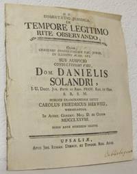 Dissertatio juridica de tempore legitimo rite…