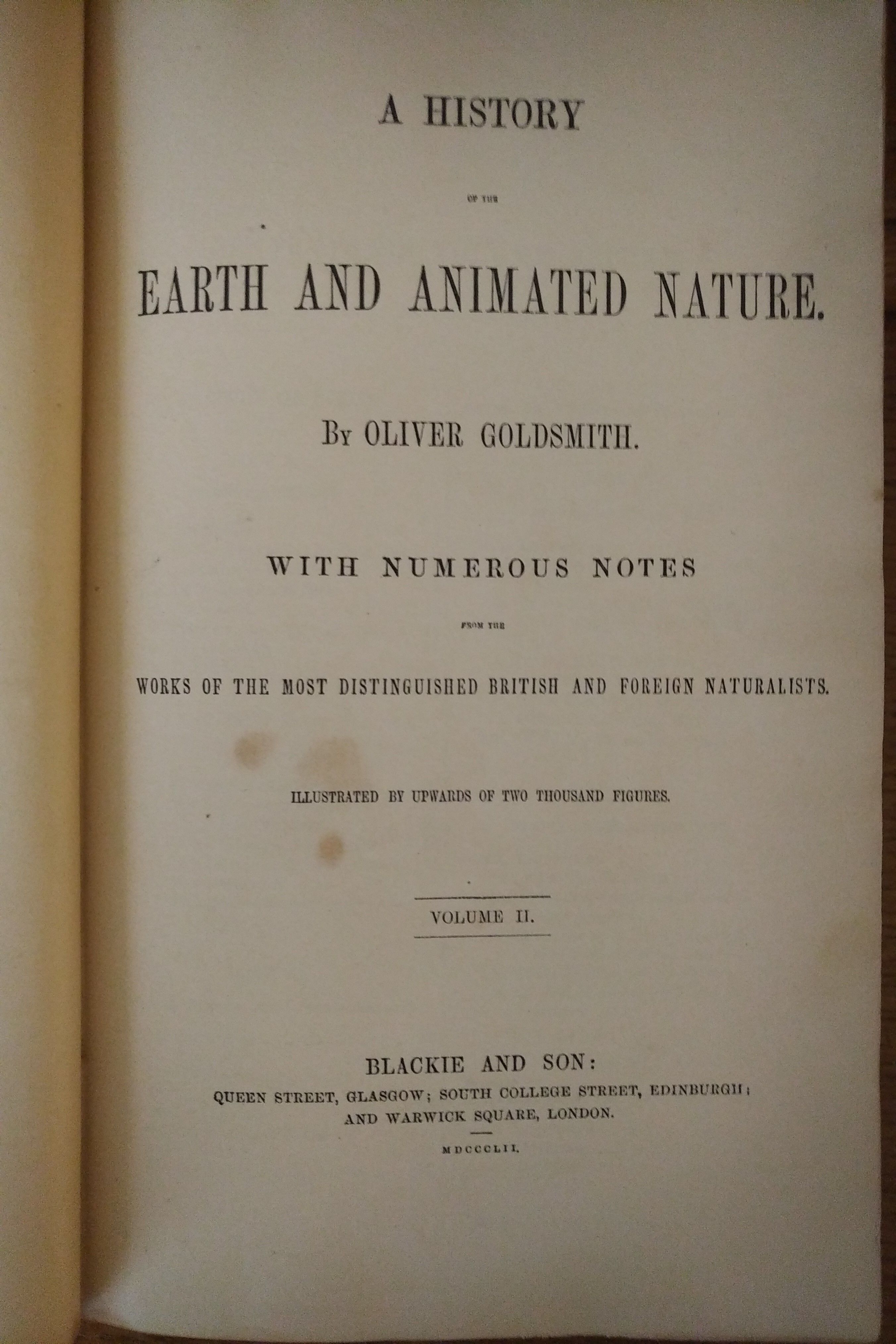 A History of the Earth and Animated Nature by Goldsmith, Oliver