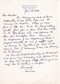 AUTOGRAPH LETTER ABOUT A PUERTO RICAN PROJECT SIGNED BY EDMUND DE SCHWINITZ BRUNNER,  FORMER DIRECTOR OF RURAL INVESTIGATIONS OF THE INSTITUTE FOR SOCIAL AND RELIGIOUS RESEARCH.