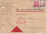 (West) Germany - &quot;Nachname&quot; Commercial Postal History Cover - 13 April 1957 by Jos. Spork - 13 April 1957