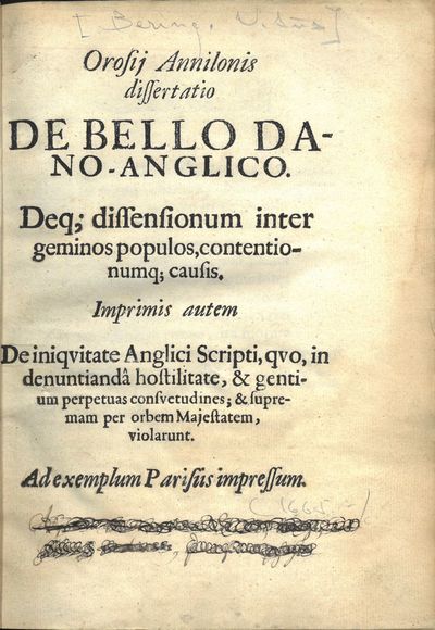 Orosij Annilonis dissertatio de Bello…