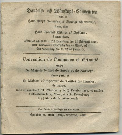 Handels- och wänskaps-convention emellan hans…