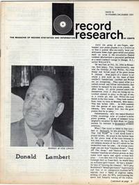 Record Research: The Magazine of Record Statistics and Information, Issue 25, November/December 1959 de Colton, Bob; Kunstadt, Len - 1959