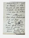 Autograph letter fragment with an original pen and ink sketch by Punch illustrator, Harry Furniss (1854-1925)
