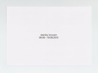 Exhibition card: stanley brouwn (6 June-19 August 2012)