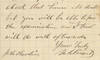 Just Days After Announcing He Would Not Seek a 3rd Term, President Ulysses S. Grant Writes the Son of His Confidant and Longtime Aide, John Rawlins, Wishing Him Luck on the West Point Graduation Examination