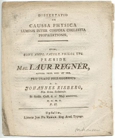 Dissertatio de caussa physica luminis inter…