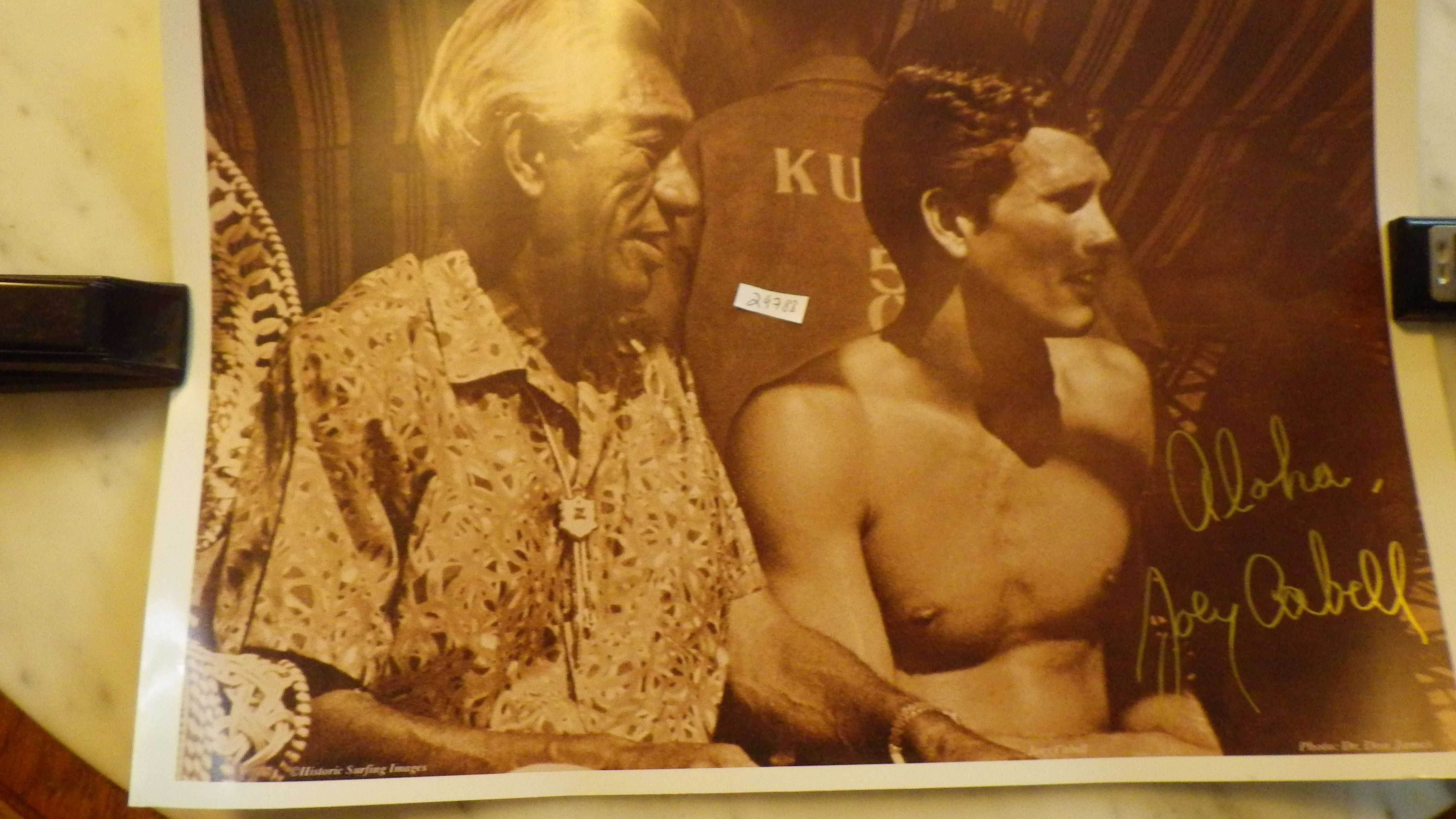 SIGNED BY JOEY CABELL, Great Surfer ON VINTAGE SEPIA
