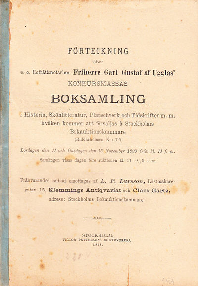 Förteckning öfver e.o. hofrättsnotarien friherre…