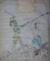 Album with Original Illustrations, many featuring pioneers versus Indians, from the 1860s mostly