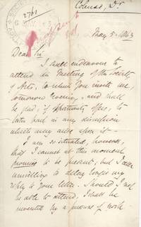 Autograph Letter Signed 'J.W. Natal' to the Society of Arts (John William, 1814-1883, Bishop of Natal from 1853)