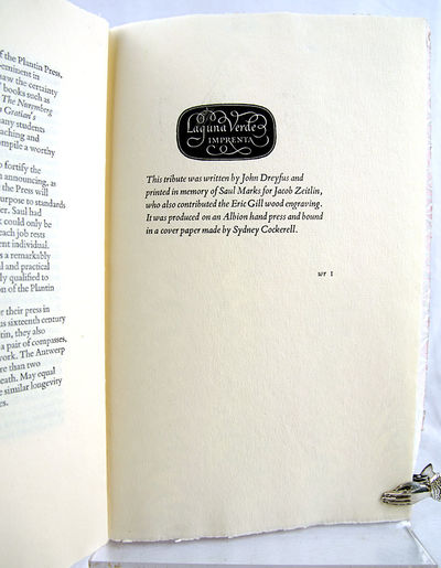 Saul Marks and his Plantin Press; (photo 3)
