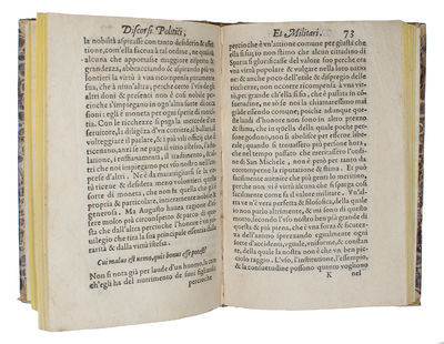Discorsi, morali, politici, et militari. Tradotti dal sig. Girolamo Naselli lingua Francese nell' Italiana. Con un Discorso se is forastiero si deue admettere alla administratione della Republica. All'Illustriss. & Eccell. Sig. Don Cesare d'Este. - [THE FIRST TRANSLATION OF MONTAIGNE'S ESSAYS] (photo 3)