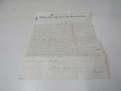One page letter from George Sleeper dated Newport Center, VT Nov 4th, 1876, to Joseph Poland