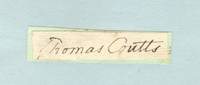 Signature (Thomas, 1735-1822, Anglo-Scottish banker and founder of Coutts Bank)