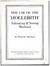 The use of the "Hollerith" tabulating & sorting machines by wholesale merchants
