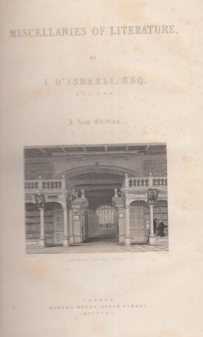 Miscellanies of Literature. A new edition,…
