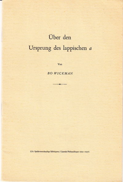 Über den Ursprung des lappischen a. Särtryck ur…