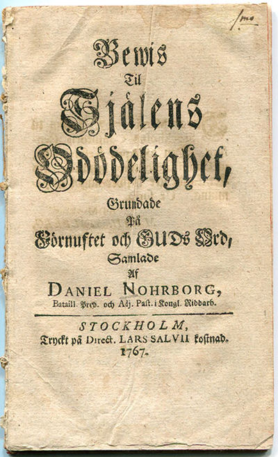 Bewis til själens odödelighet, grundade på…