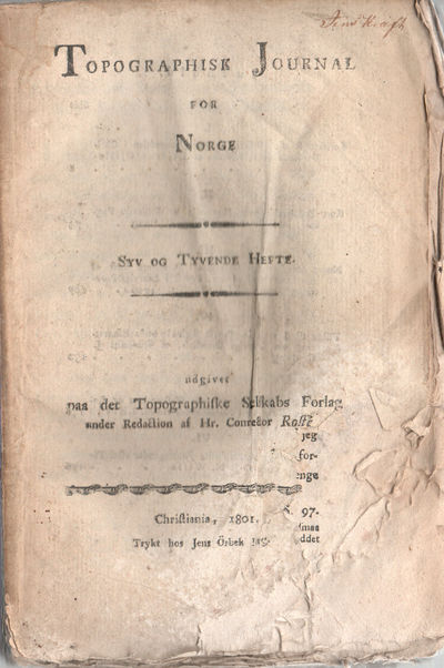 Topographisk Journal for Norge. Syv og Tyvende…