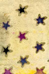 Handmade Paper and Collage with Stars by Nancy Welch - Signed - from Alan Wofsy Fine Arts (SKU: 08-0631)