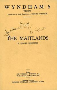 image of Programme for 'The Maitlands' signed by both on the front, (Sir John, 1904-2000, Actor) & Jack HAWKINS (1910-1973, Actor)
