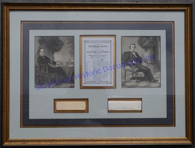 Signatures Of Confederate President Jefferson Davis And Vice President Alexander Stephens