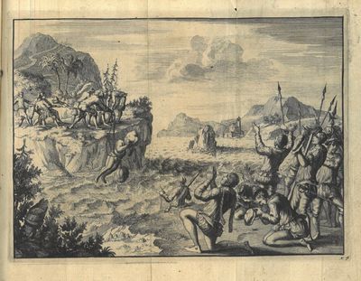 Aanmerklyke Reys, en verwonderlijk-seldsame Voorvallen op de selve, van Antony Knivet, gedaan uyt Engelland na de Zuyd-zee, met Thomas Candisch, Anno 1591 en de volgenden Jaren. Nu aldereerst uyt het Engelsch vertaald. Met schoone koopere Platen, en volkomene Registers. (photo 4)
