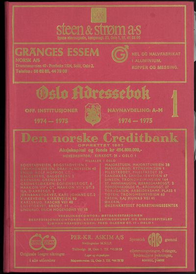 (96. årgang). 1974-1975. Utgiver A/S Oslo Adressebok. I-III. (photo 2)