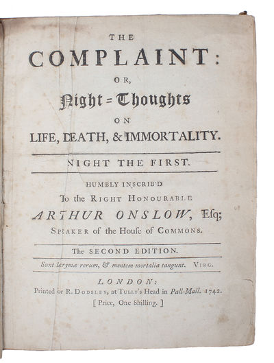 The Complaint: or, Night=Thoughts on Life, Death,…