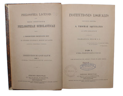 Institutiones Logicales. Secundum Principia S. Thomae Aquinatis ad usum Scholasticum. Pars I-II:1-2 (3 Vols). (photo 2)