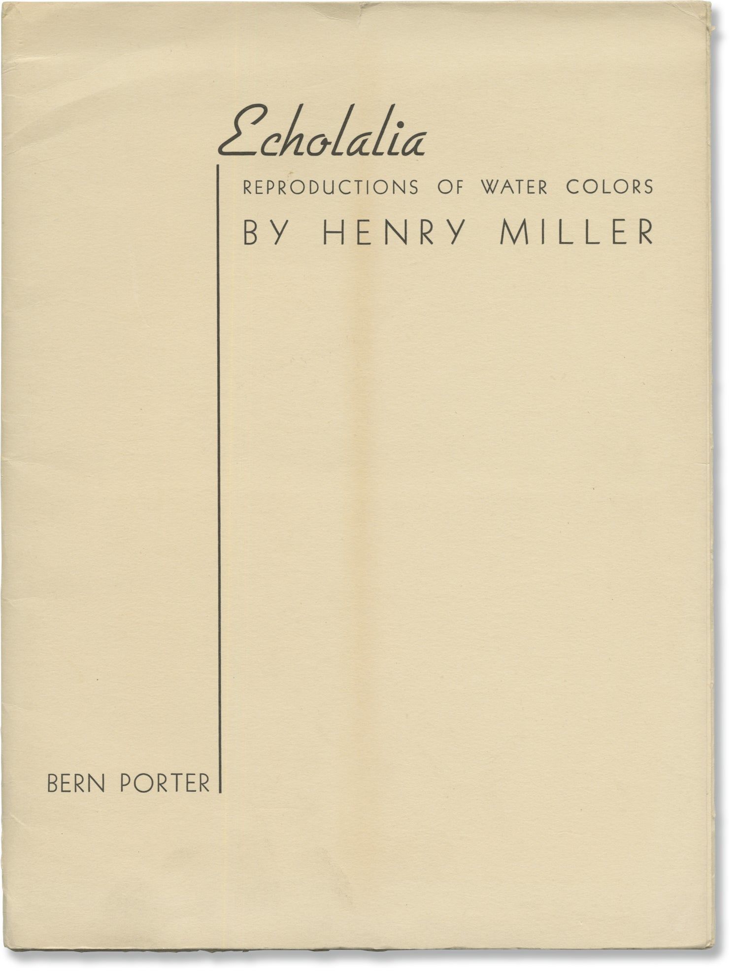 Echolalia: Reproductions of Water Colors (First Li