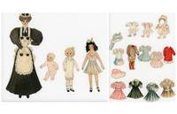 Watercolor Children Paper Dolls with Governess