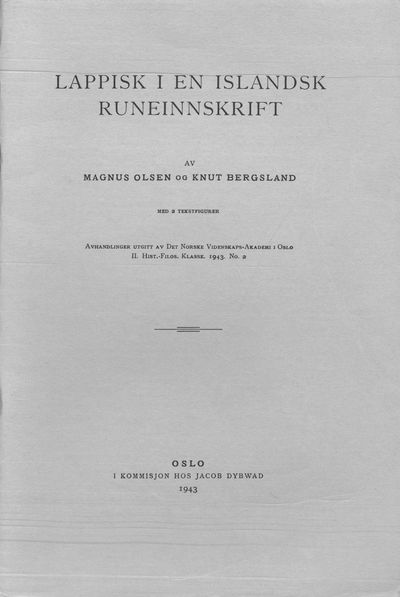 Lappisk i en islandsk runeinnskrift. Med to…