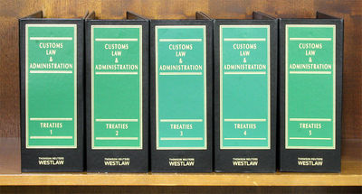 Customs Law & Administration 3d. Treaties. 5 Vols thru December 2015