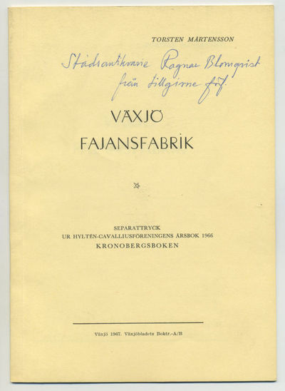 Växjö fajansfabrik. Separattryck ur…