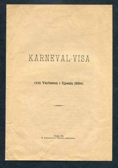 Karneval-visa (vid Vårfesten i Upsala 1884).