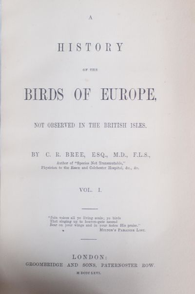 A history of the birds of Europe