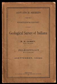cover of Palaeontology; in Advance Sheets from the Eighteenth Report of the Geological Survey of Indiana; S.S. Gorby, State Geologist.